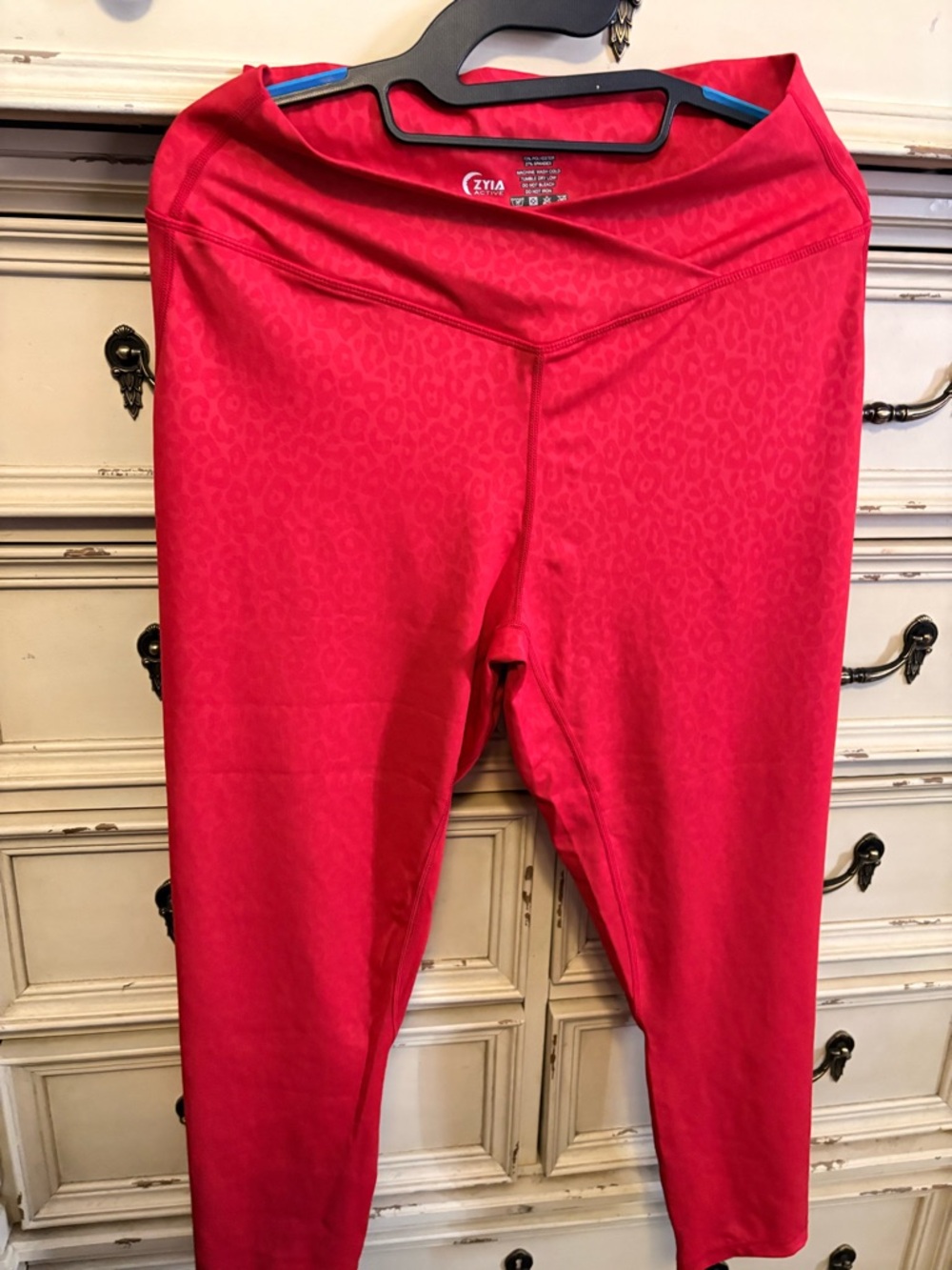 ZYIA Bright Red Leopard-Print Leggings